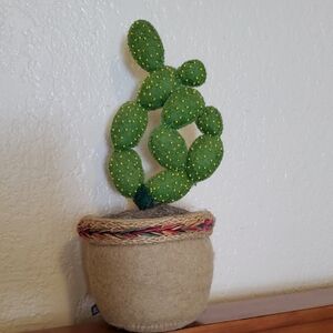 Handcrafted Green Cactus in Tan Pot